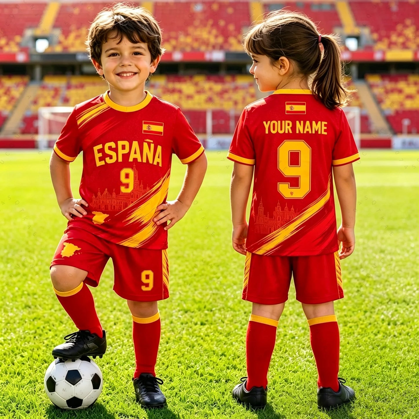 Set Padre e Hijo España - Camiseta y Shorts Deportivos