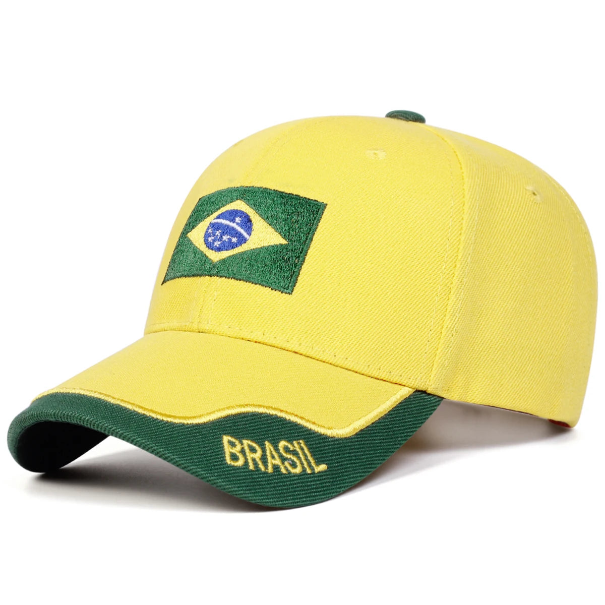Gorra Bandera Brasil - Bordada, Ajustable