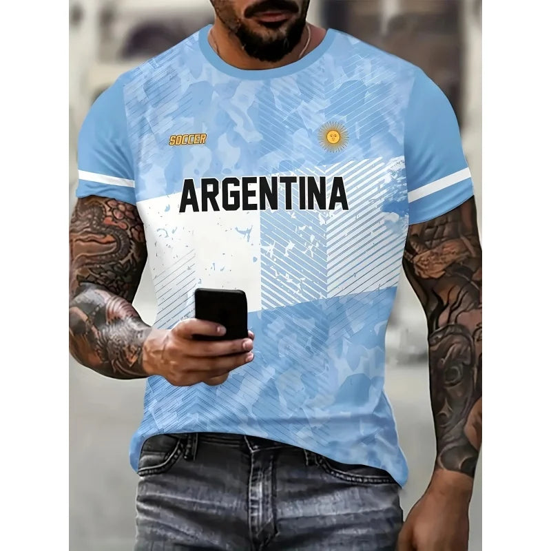 Camiseta Argentina Bandera - Emblema Nacional 3D