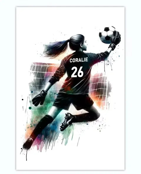 Cuadro Personalizado de Fútbol - Tu Nombre y Número