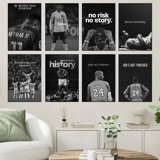 Cuadro Motivacional de Fútbol y Básquetbol - Minimalista