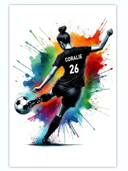 Cuadro Personalizado de Fútbol - Tu Nombre y Número