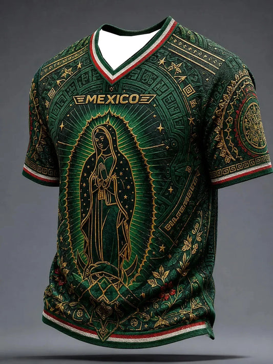 Camiseta México Estampado 3D - Familia, Secado Rápido