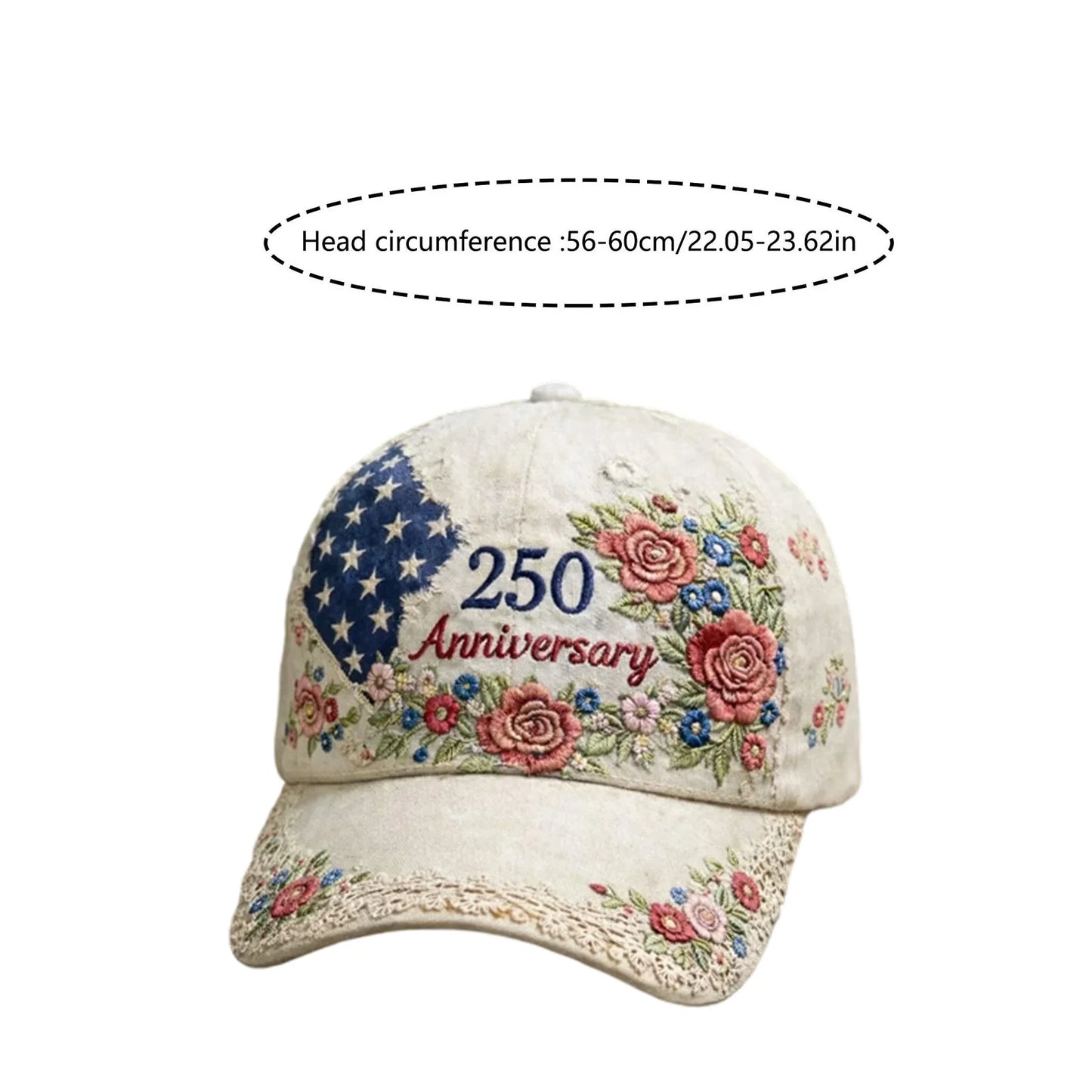Gorra Conmemorativa 250 Aniversario USA - Diseño Floral Vintage