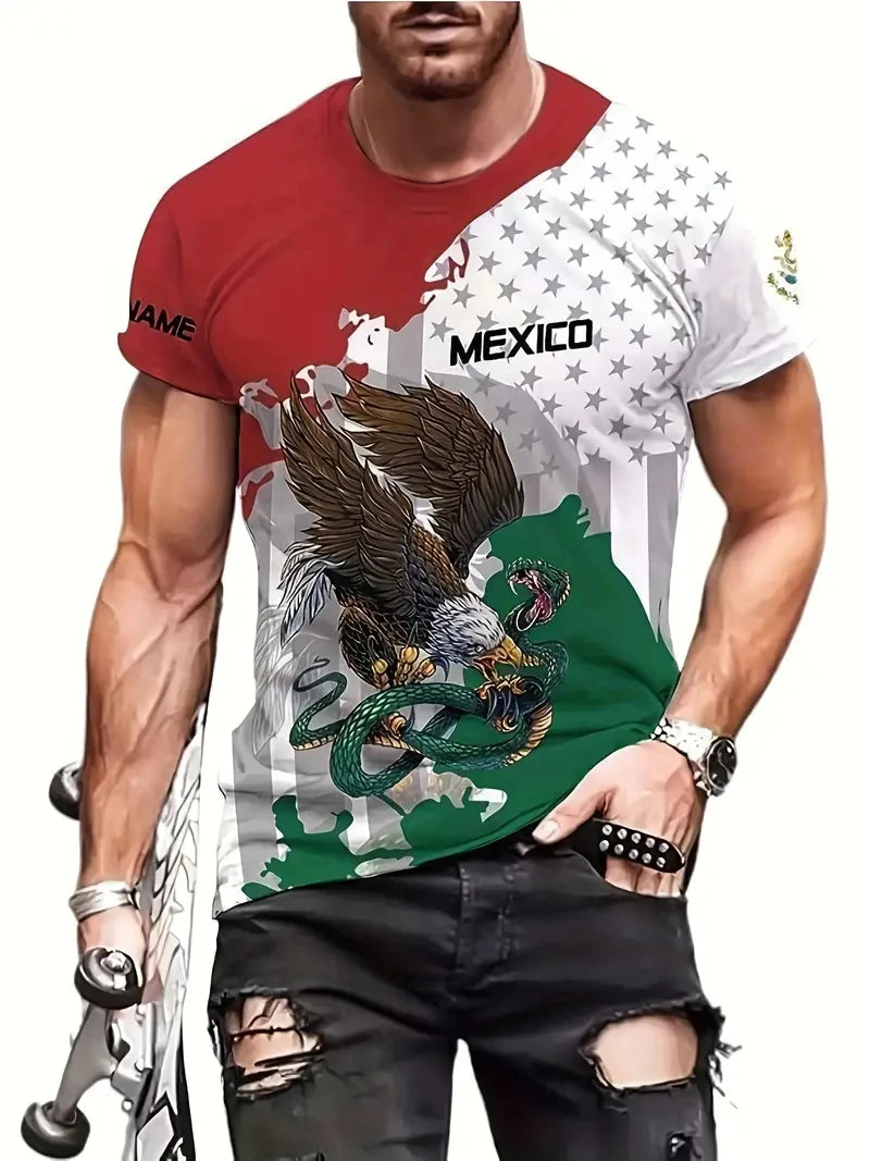 Camiseta México Bandera y Águila - Oversized Casual