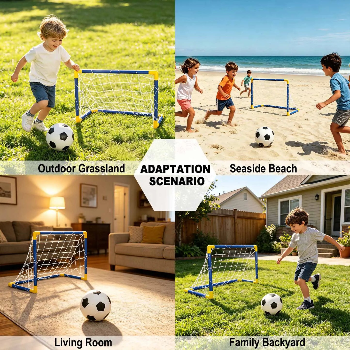 Set Portátil de Portería Micro - Completo con Balón y Bomba