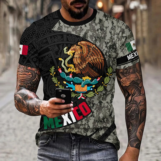 Camiseta México Bandera y Águila - Oversized Casual