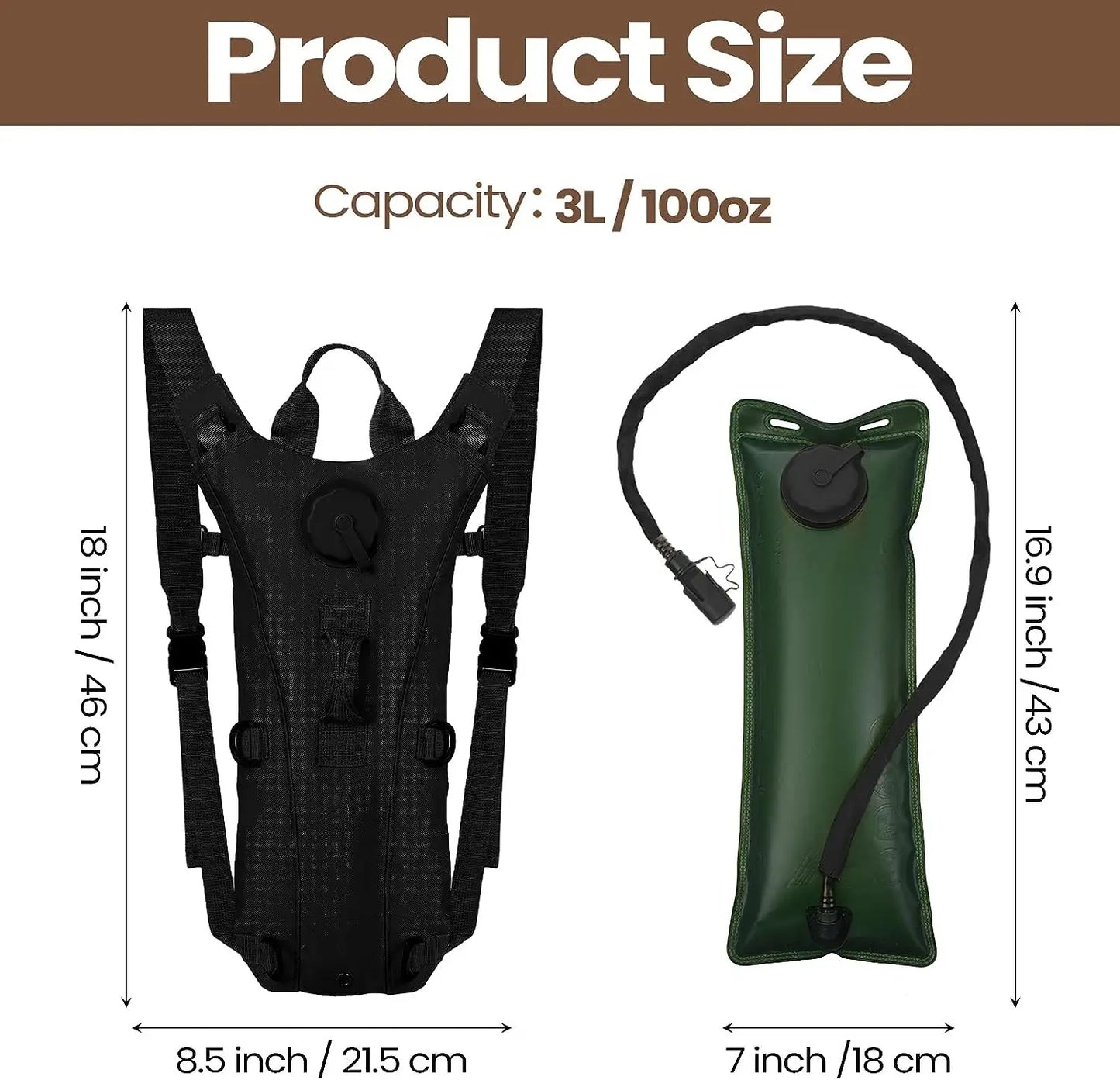 Mochila de Hidratación 3L - Impermeable para Deporte