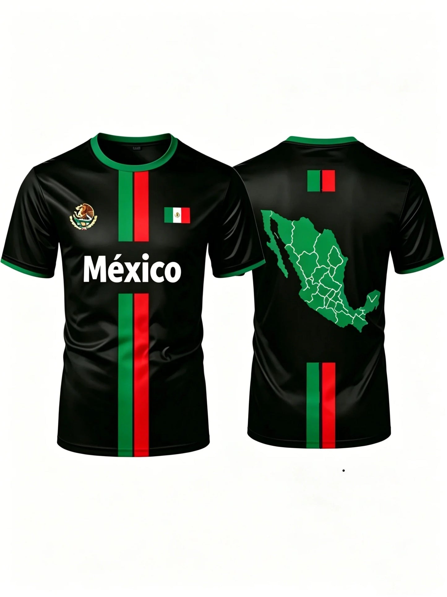 Camiseta Casual Bandera de México - Fanático del Fútbol