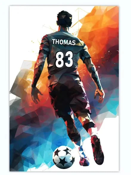 Cuadro Personalizado de Fútbol - Tu Nombre y Número