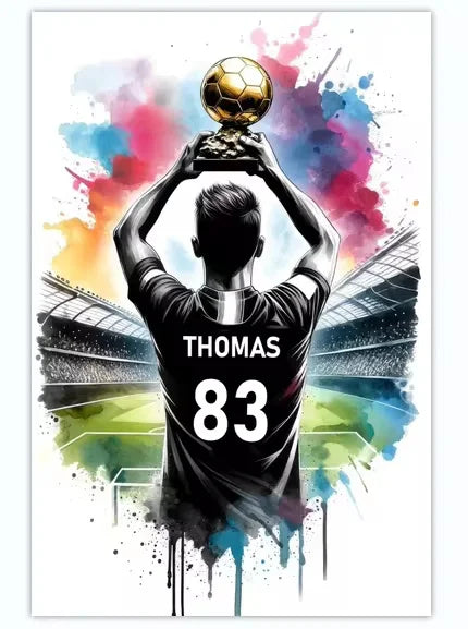 Cuadro Personalizado de Fútbol - Tu Nombre y Número