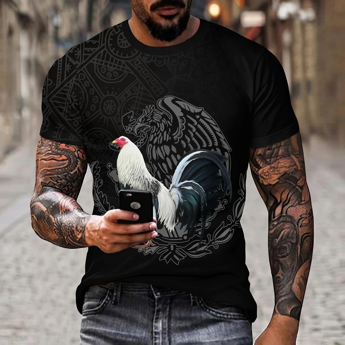Camiseta México Bandera y Águila - Oversized Casual