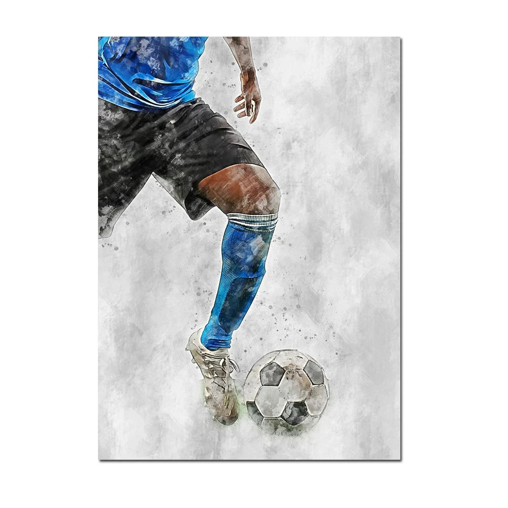 Cuadro Moderno de Fútbol y Básquetbol - Decoración Infantil