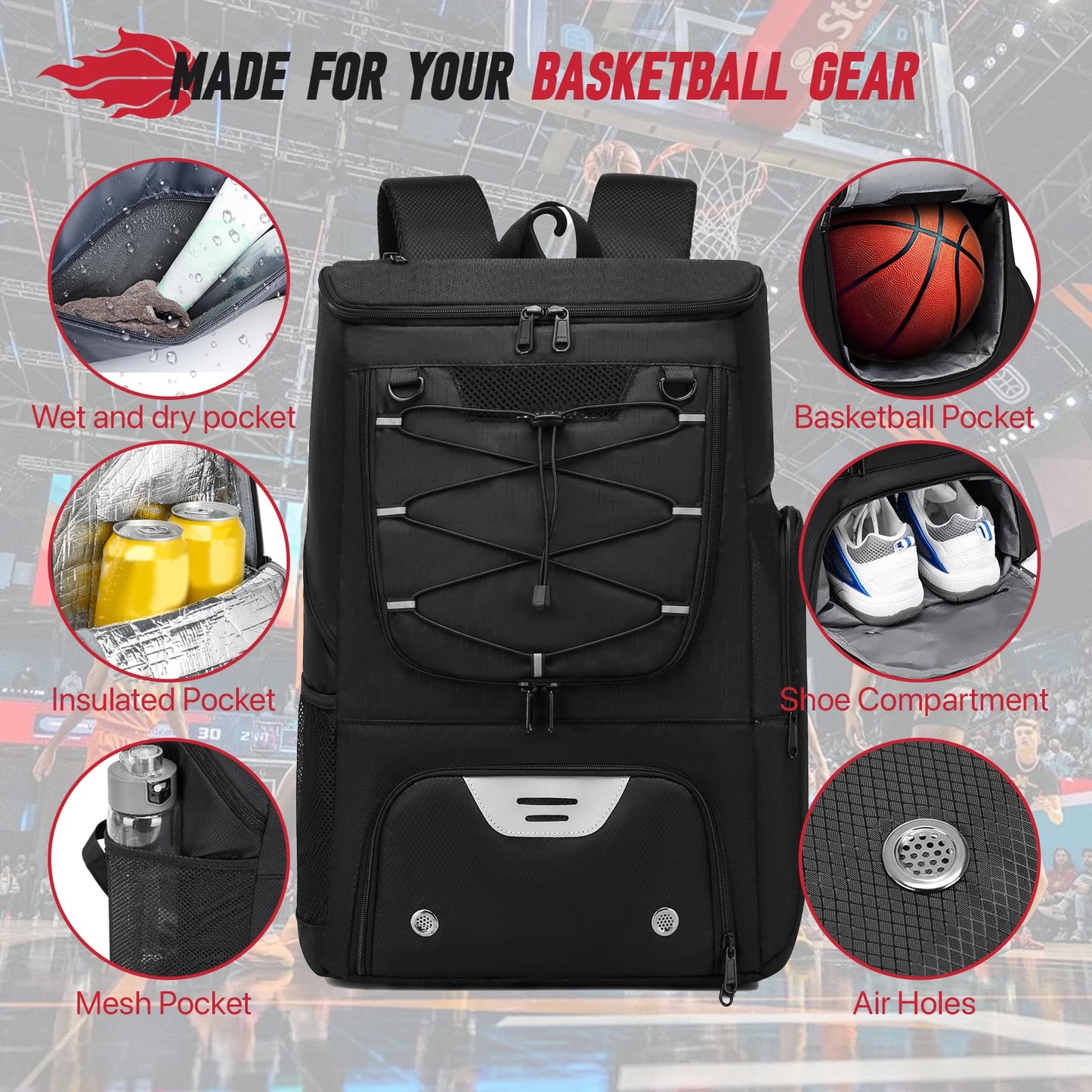 Mochila Deportiva con Compartimento de Calzado - Fútbol y Básquetbol