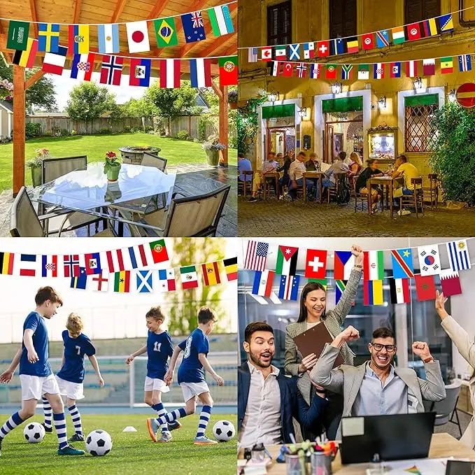 Guirnalda de 48 Banderas Internacionales - Decoración de Bar