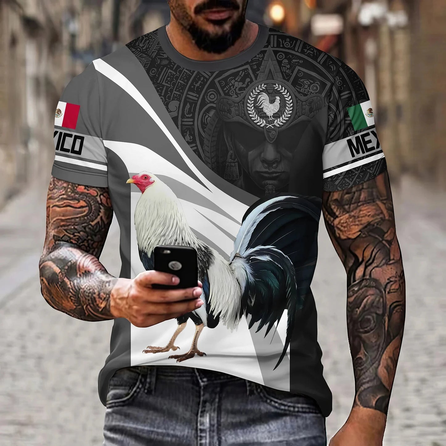 Camiseta México Bandera y Águila - Oversized Casual