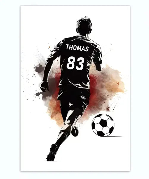 Cuadro Personalizado de Fútbol - Tu Nombre y Número