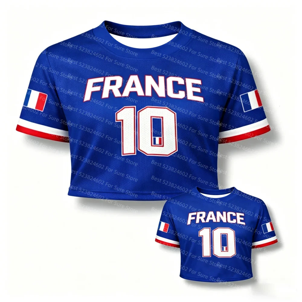 Crop Top Deportivo de Fútbol para Mujer - Estilo Fan