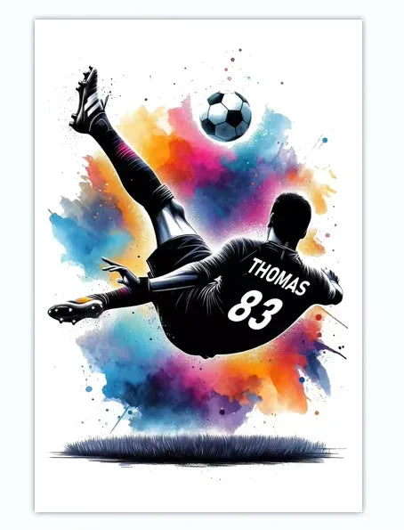 Cuadro Personalizado de Fútbol - Tu Nombre y Número