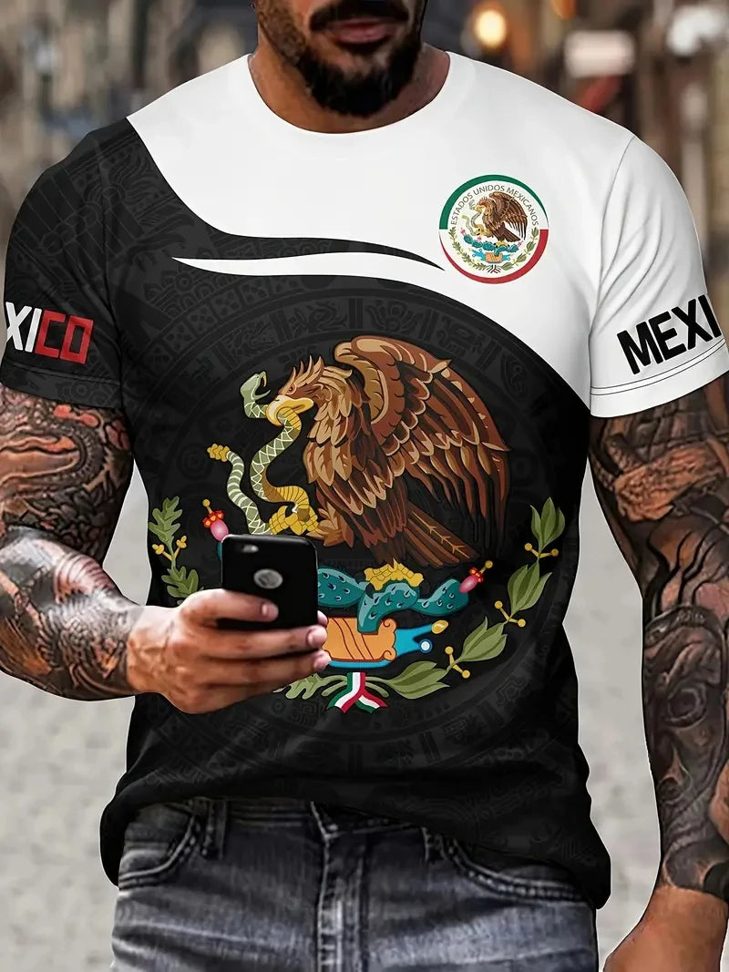 Camiseta México Bandera y Águila - Oversized Casual