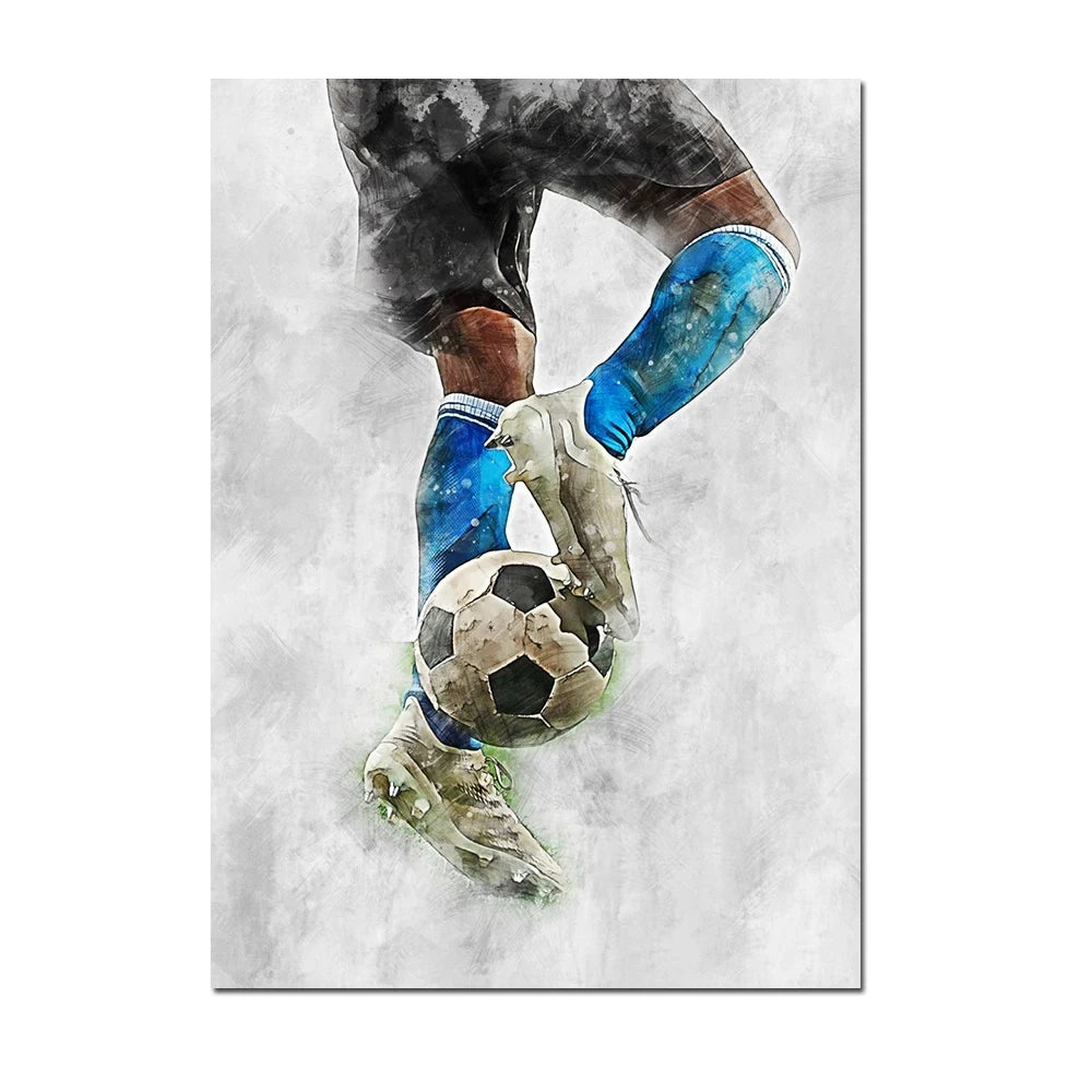 Cuadro Moderno de Fútbol y Básquetbol - Decoración Infantil