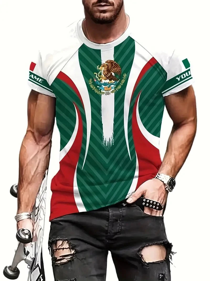 Camiseta México Bandera y Águila - Oversized Casual