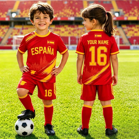 Set Padre e Hijo España - Camiseta y Shorts Deportivos