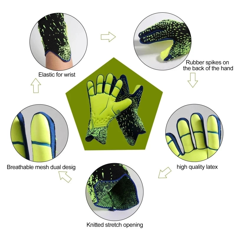 Guantes de Portero Profesionales - Látex Grueso para Niños y Adultos