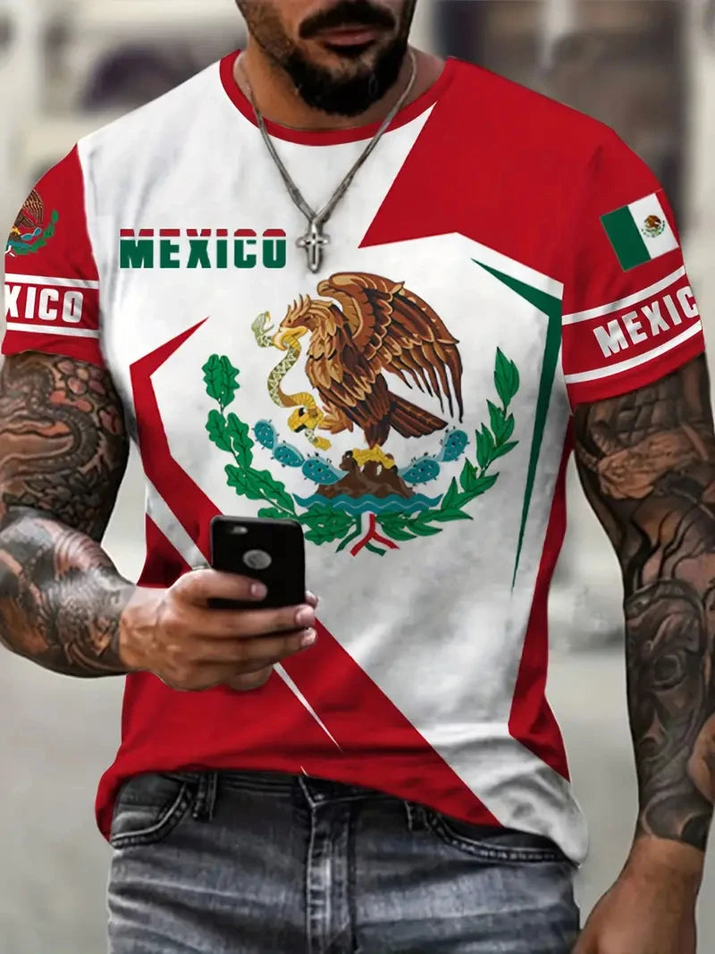 Camiseta México Bandera y Águila - Oversized Casual