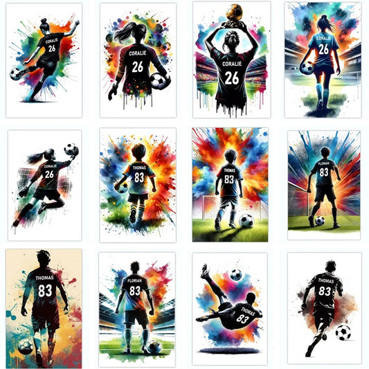 Cuadro Personalizado de Fútbol - Tu Nombre y Número
