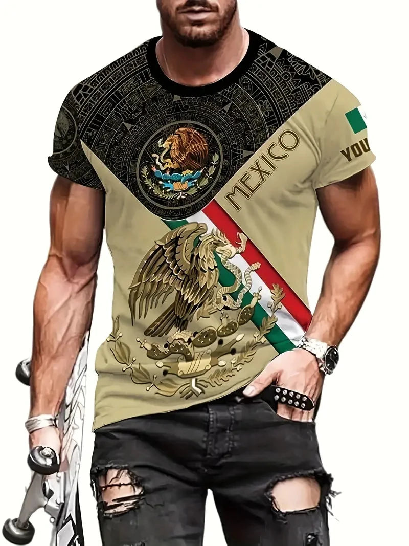 Camiseta México Bandera y Águila - Oversized Casual